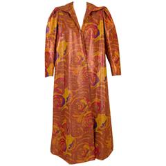 A Magnificent Vintage Haute Couture Copper Floral Silk Faille Evening Coat 8