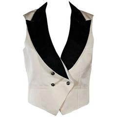 White & Black Chanel Tuxedo Vest 4