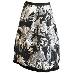 Oscar de la Renta Charming Black and White Toile de Jouy Skirt with 3 Petticoats 6