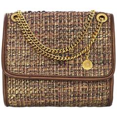 Stella McCartney Woven Metallic Flap Shoulder Bag