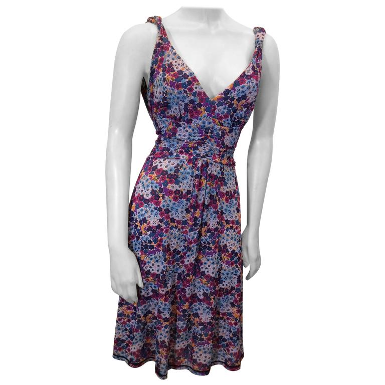 Valentino Red Floral Summer Dress For Sale at 1stDibs