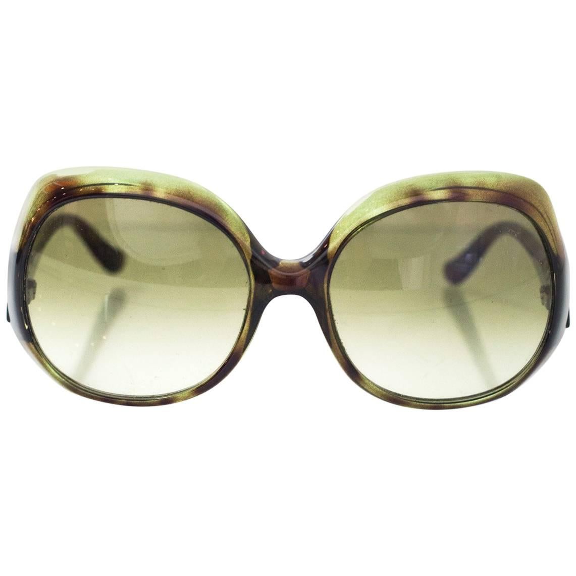 Fendi Green Tortoise Sunglasses with Case