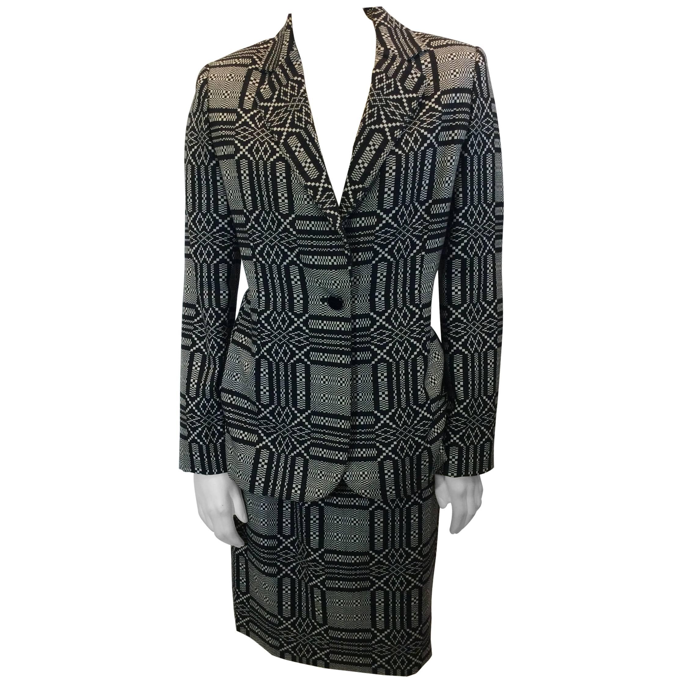 Bill Blass Printed Skirt Suit For Sale