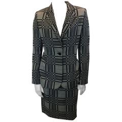 Bill Blass Printed Skirt Suit