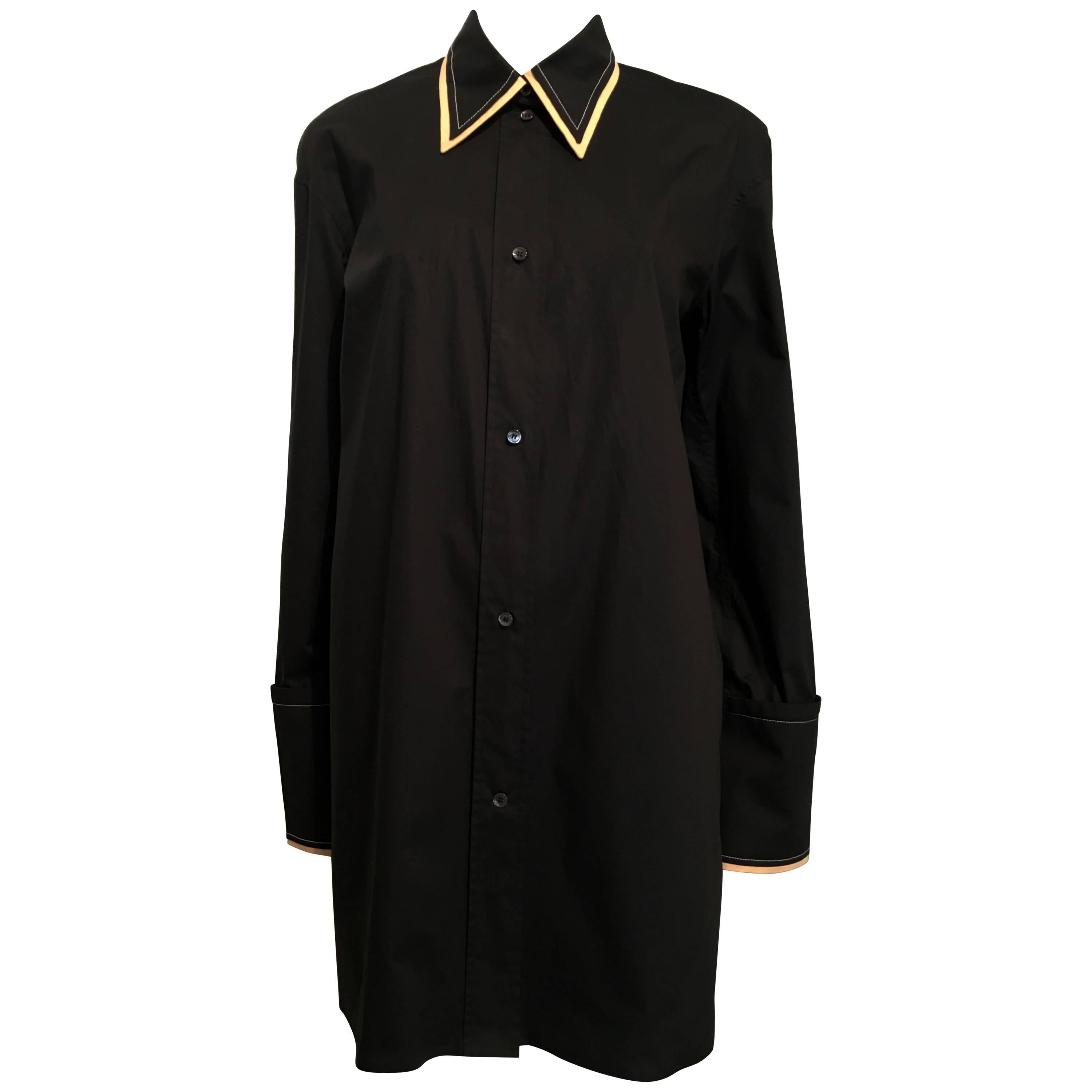 Celine Black Oversize Shirt Sz38 US 6, Fall 2016