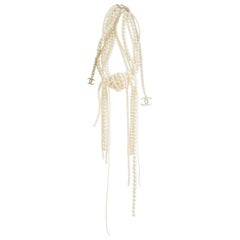 Chanel Pearl multi strand Waterfall Necklace Runway collection