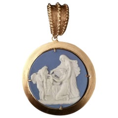 Bronze Pendant with Old Wedgwood Insert.