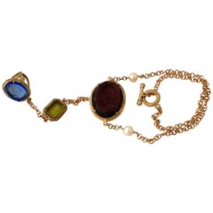 Bronze ring-bracelet with coloured Murano glass insert 7