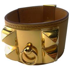 Hermès Collier De Chien Bracelet Gold plated Hadware / Brand New 5
