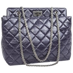 CHANEL Purple Quilted Leather Bag