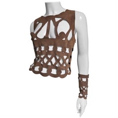 Ferragamo Fabulous Suede Cutout Top & Cuffs 10
