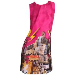 Versace & Tim Roeloffs Art Print Silk Dress - pink 