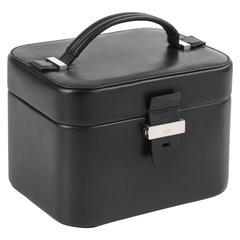 GUCCI Black Genuine Leather Structured Train Case Cosmetic Travel Bag Box Purse 3