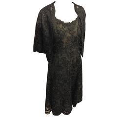1961 Christian Dior Numbered Couture Black Lace Ensemble 4