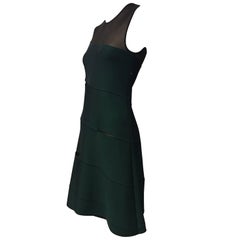 Raf Simmons for Christian Dior Hunter Green Mesh & Knit Bandage Dress 