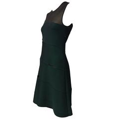 Raf Simmons for Christian Dior Hunter Green Mesh & Knit Bandage Dress 2