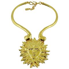 Yves Saint Laurent YSL Robert Goossens Vintage Rare Sun Face Chocker Necklace