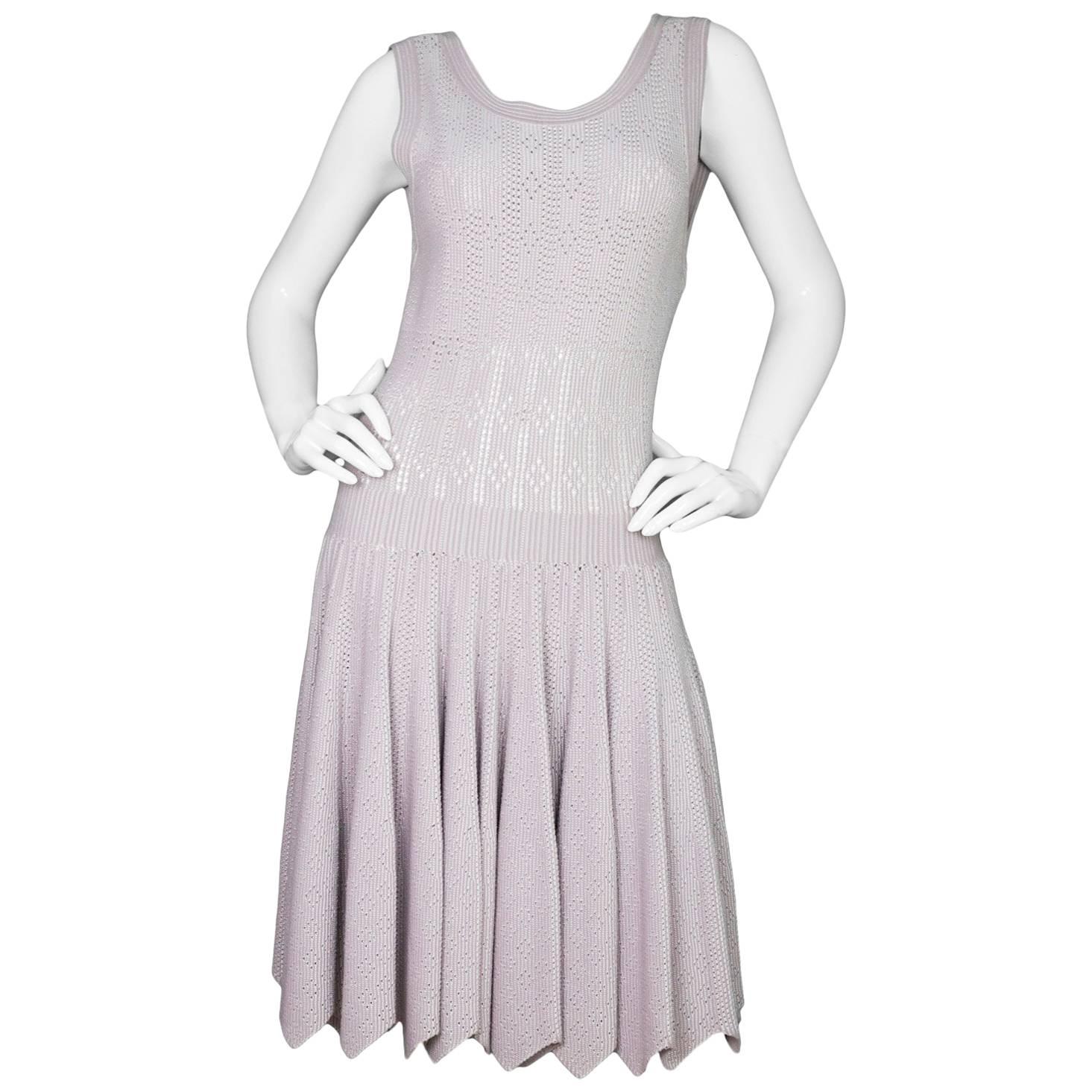 Alaia Mauve Eyelet Fit and Flare Dress Sz FR42