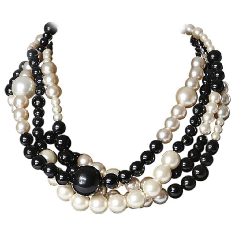 Chanel Black and White Pearls