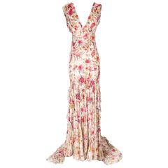 Badgley Mishka Beaded and Embroidered Chiffon Gown 6