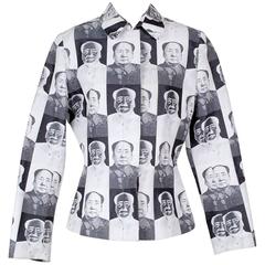 Vintage Vivienne Tam Black and White Mao Jacket, 1995
