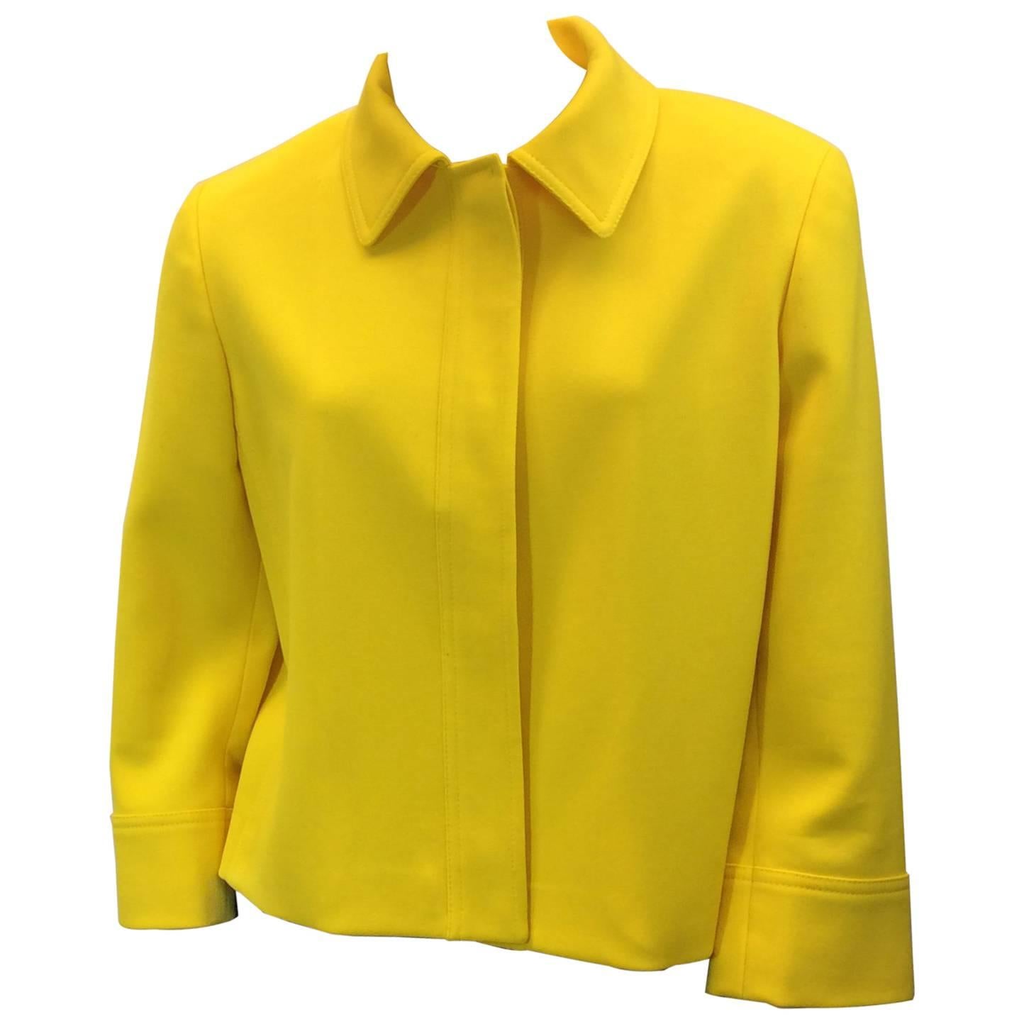 Ralph Lauren Cropped Bright Yellow Jacket For Sale