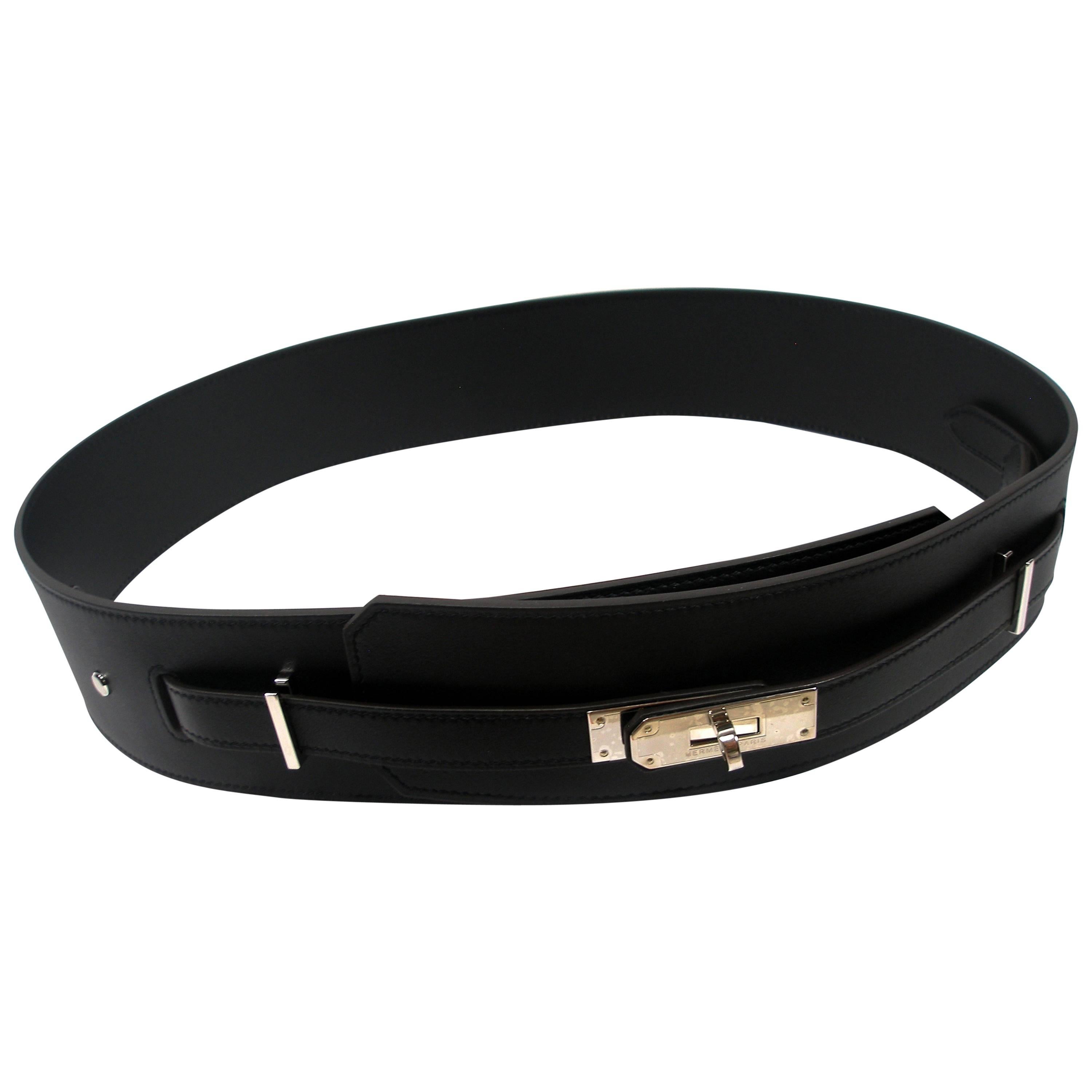Hermès Piano Belt black box leather / Brand New For Sale