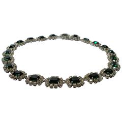 Dior Germany Emerald Rhinestone vintage 1966 Necklace 6