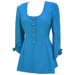 Vintage Nina Ricci paris turquoise bows jacket with skirt 