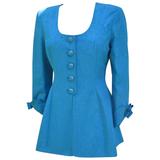 Nina Ricci paris lazo turquesa chaqueta con falda