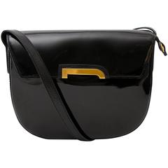 Delvaux Black Crossbody Bag Patent Leather 