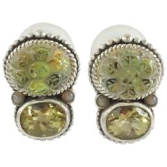 Stephen Dweck Intaglio Rock Crystal and Lemon Citrine Silver Earrings-NWT 6