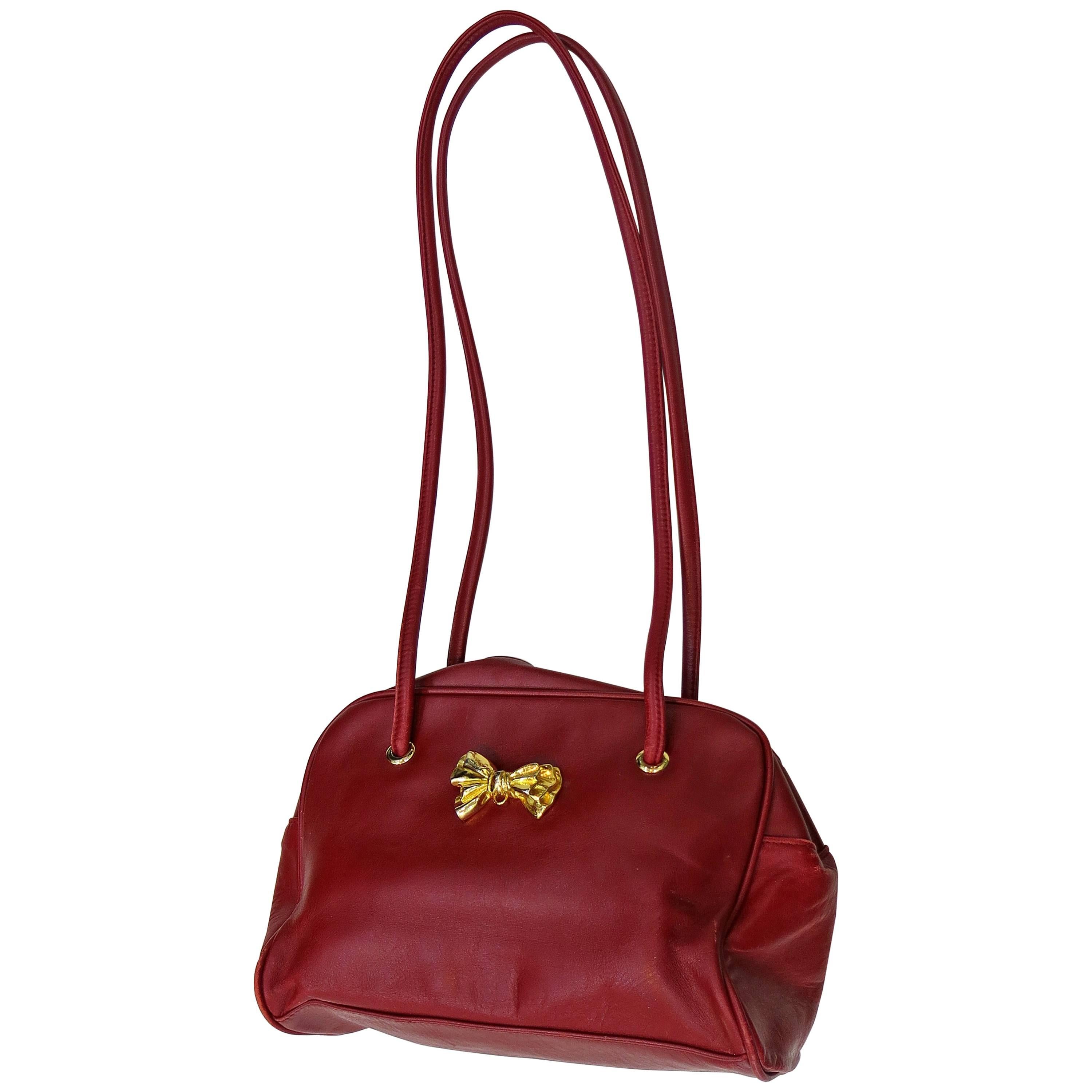 Albert Nipon Red Bow Purse, 1980s  For Sale