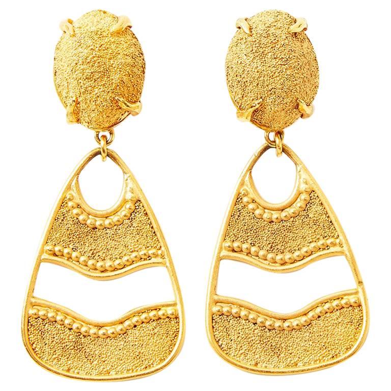 Yves Saint Laurent Gold Dangling Earrings