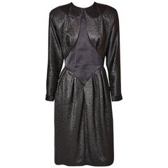 Geoffrey Beene Lurex and Satin Dress