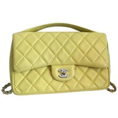 2014-2015 Chanel Lime Green classic shoulder bag