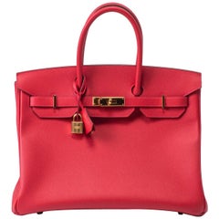 Hermes Birkin 35 Epsom Rouge Casaque Bag