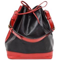 Vintage Louis Vuitton Noe Large Red Black Vio Epi Leather Shoulder Bag