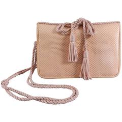 Judith Leiber Pink Lizard Bag with Tassels