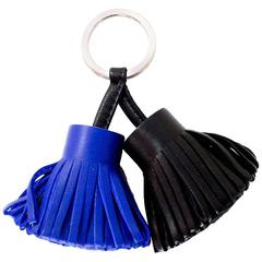 Hermes Black & Blue Electric Carmen Uno-Dos Key Ring 2