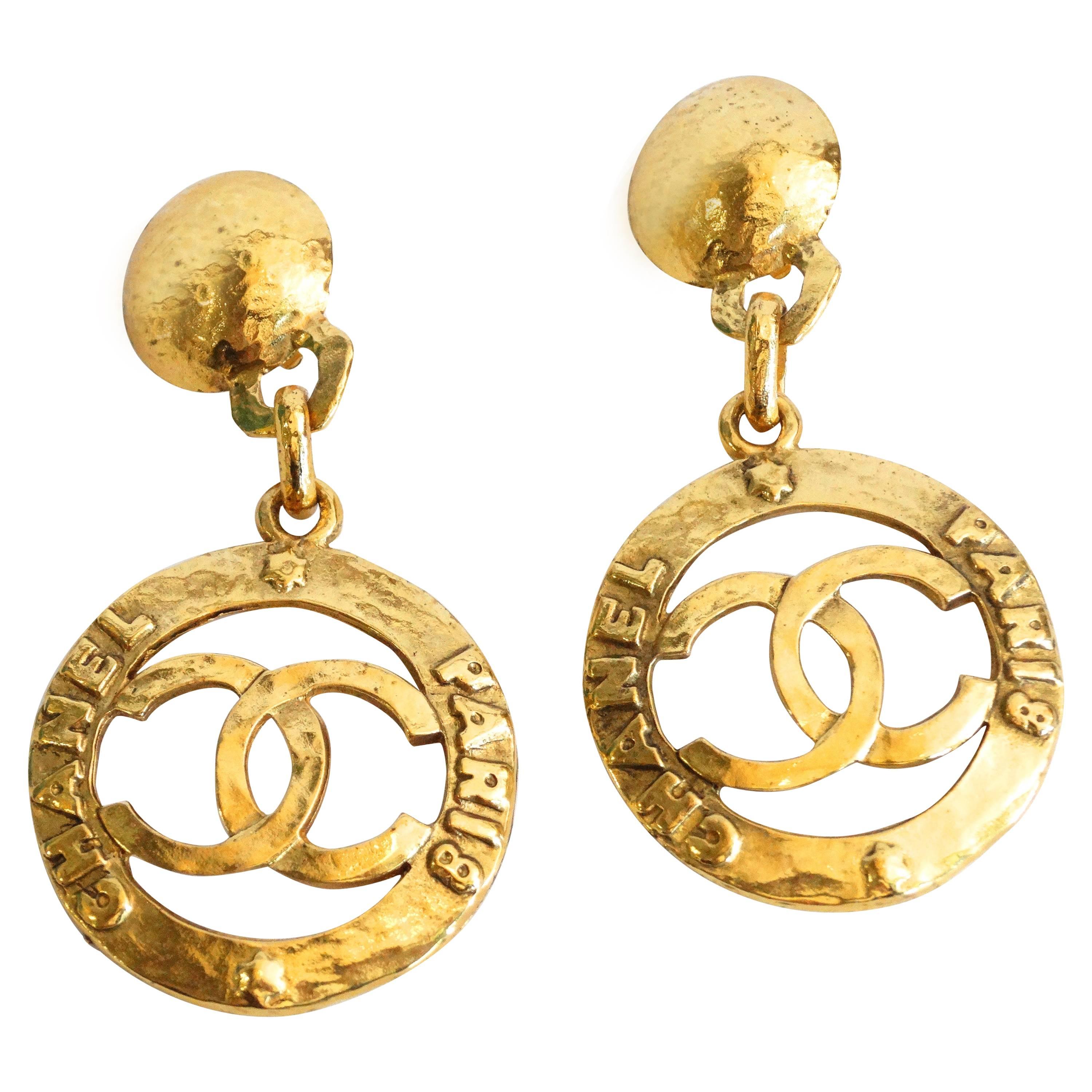 Iconic Chanel Hoop Earrings circa 1980s 