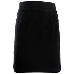 1990s Thierry Mugler Black High Waisted VIntage 90s Stretch Mini Pencil Skirt