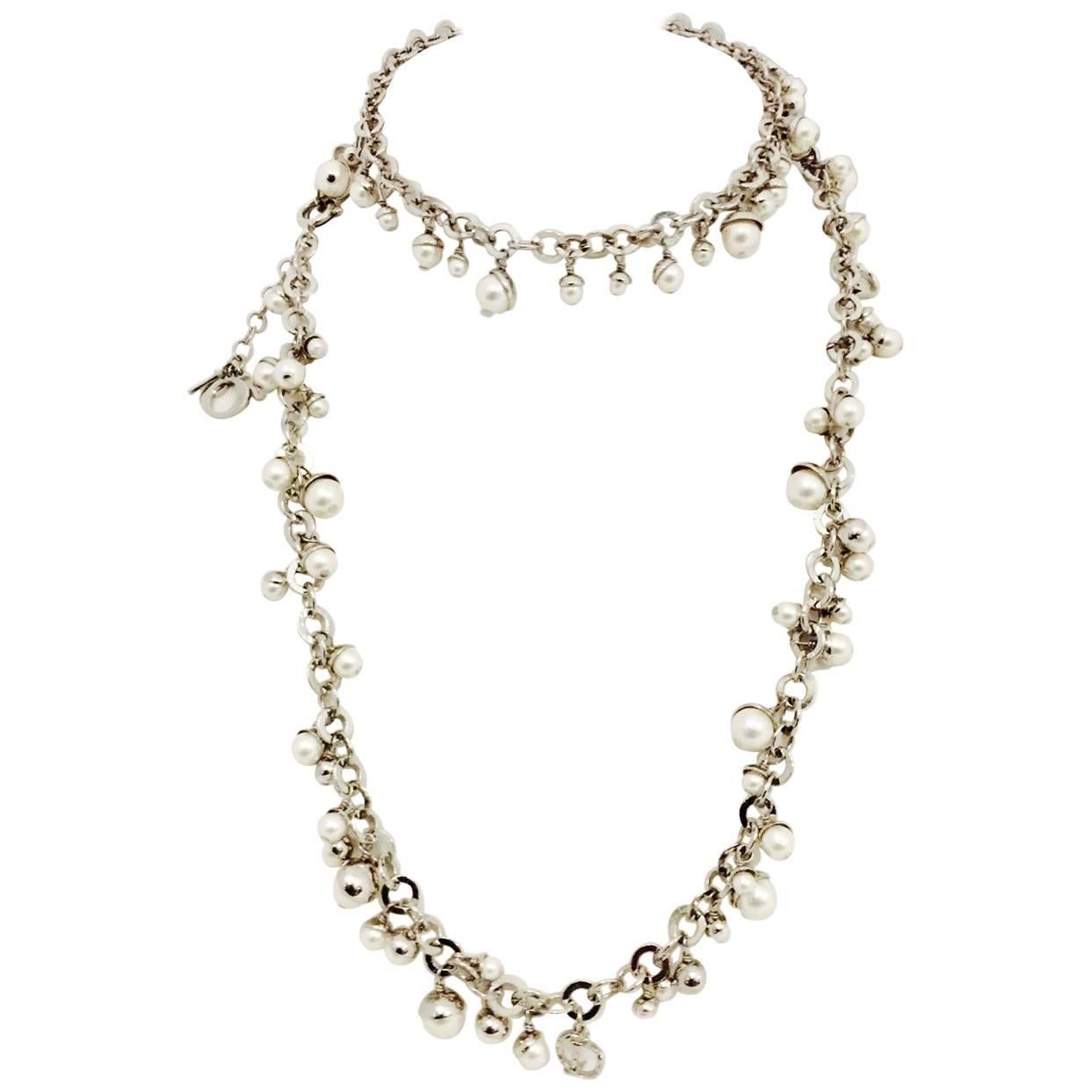 Divine Dior Dangling Pearl Necklace