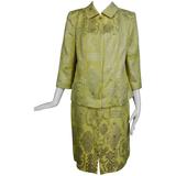 Vintage Christian Lacroix 2 pezzi giacca e gonna in broccato metallico anni '80