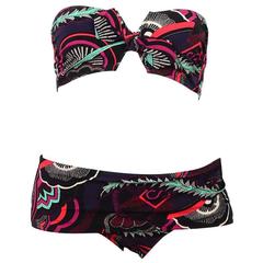 Hermes Multicolor Print Bandeau Bikini sz FR38/34 8