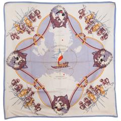 Rare 1951s Mission Paul Emile Victor Hermes Silk Scarf 1