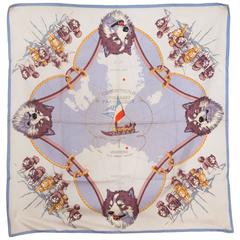 Rare 1951s Mission Paul Emile Victor Hermes Silk Scarf