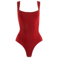 Alaia Spring-Summer 1992 red spandex knit bodysuit 4