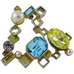 Christian Lacroix Vintage Jewelled Heart Brooch 8