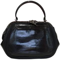 Bulgari Diva Serpenti Lizard skin Medium Bag w/ Scale Plisse Hypnotic Top Handle 12